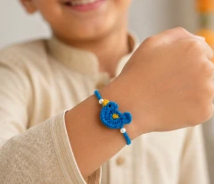Little Bluebird Handcrafted Kids Crochet Rakhi | Handmade Rakhadi for Raksha Bandhan